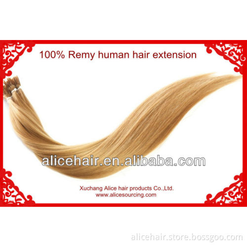 Wholesale price remy full head I tip human hair extension
